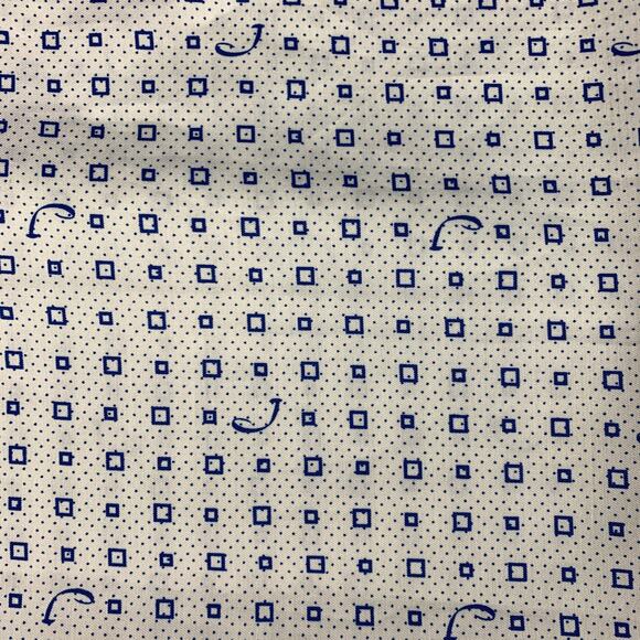 JACOB COHEN White Blue Print Cotton Silk Pocket Square - Picture 2 of 6